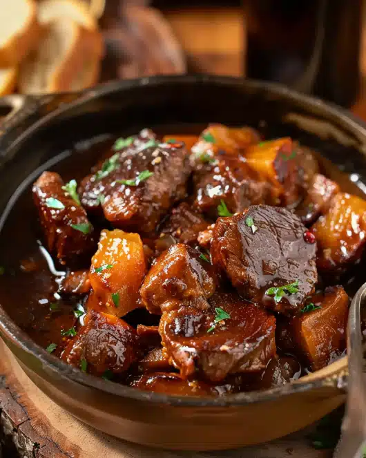 Würziges Rotwein-Gulasch