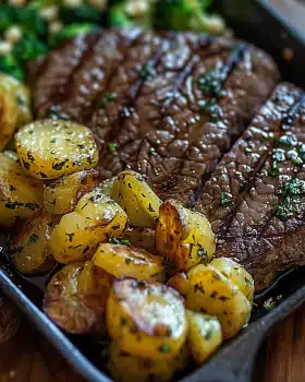 Pfeffersteak mit Knoblauchbutterkartoffeln Genießen