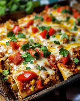 Käsiger Fajita-Hähnchen-Auflauf für die ganze Familie