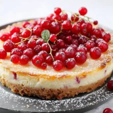 Käsekuchen mit roten Johannisbeeren Rezept