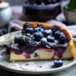 Käsekuchen mit Heidelbeerkompott