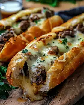 Philly Cheesesteak Käsebrotstangen sind Genuss