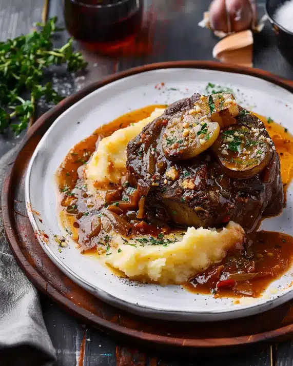 Osso Buco mit Parmesan-Kartoffelpüree