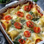 Maultaschen-Auflauf mit Spinat und Tomatensoße 2 Maultaschen-Auflauf mit Spinat und Tomatensoße